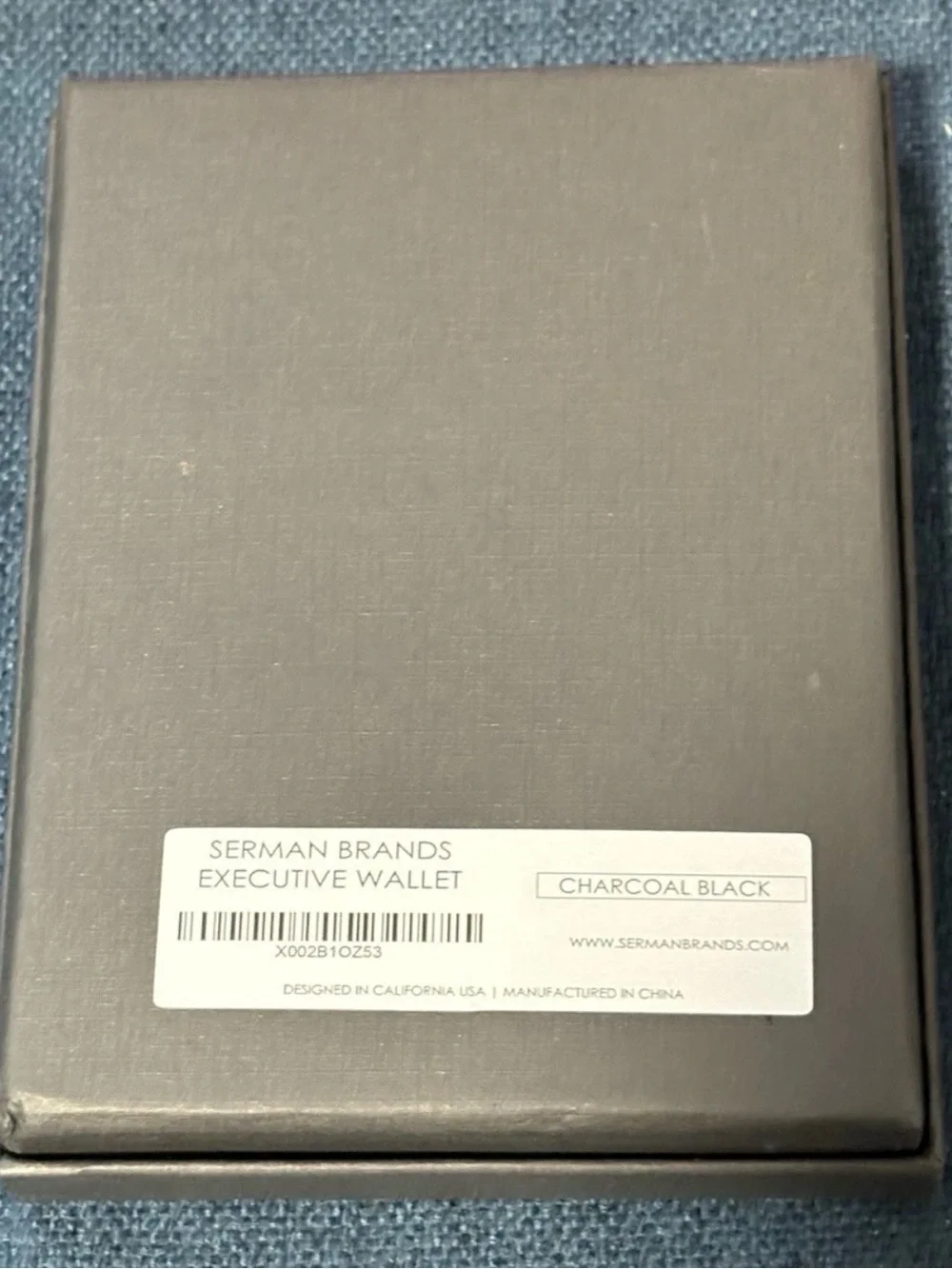 Executive Charcoal Black Leather Bi-Fold Wallet